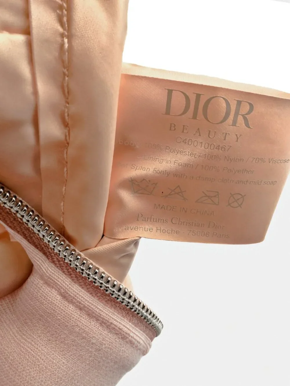 Christian Dior Cosmetic Bag Pink CD Logo NWOT VIP Gift Pouch